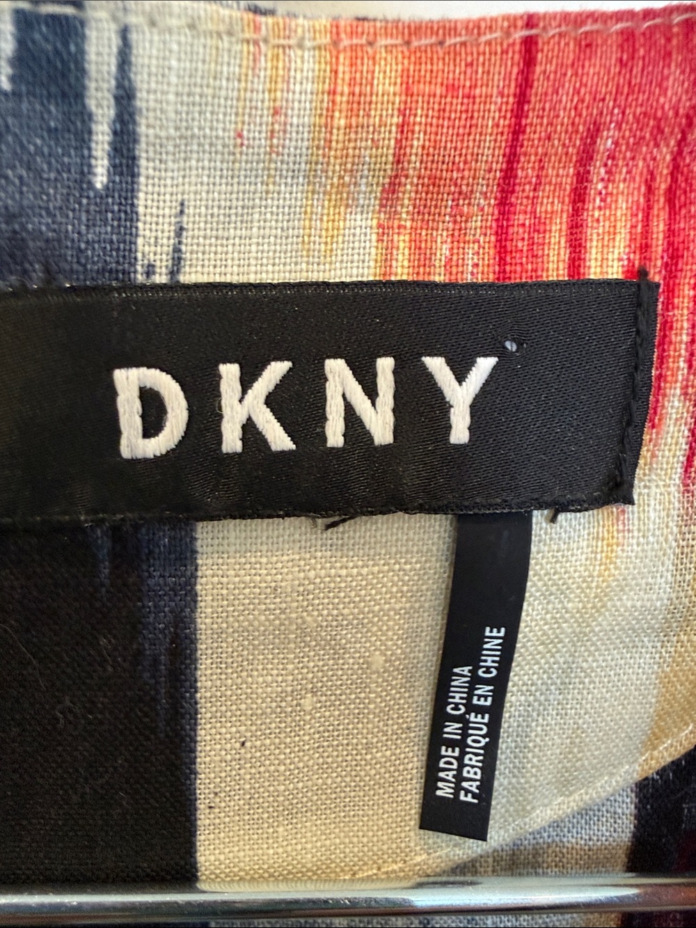 DKNY Multi-Color Abstract Sleeveless Tank with Black & Cream - Picture 2 of 7